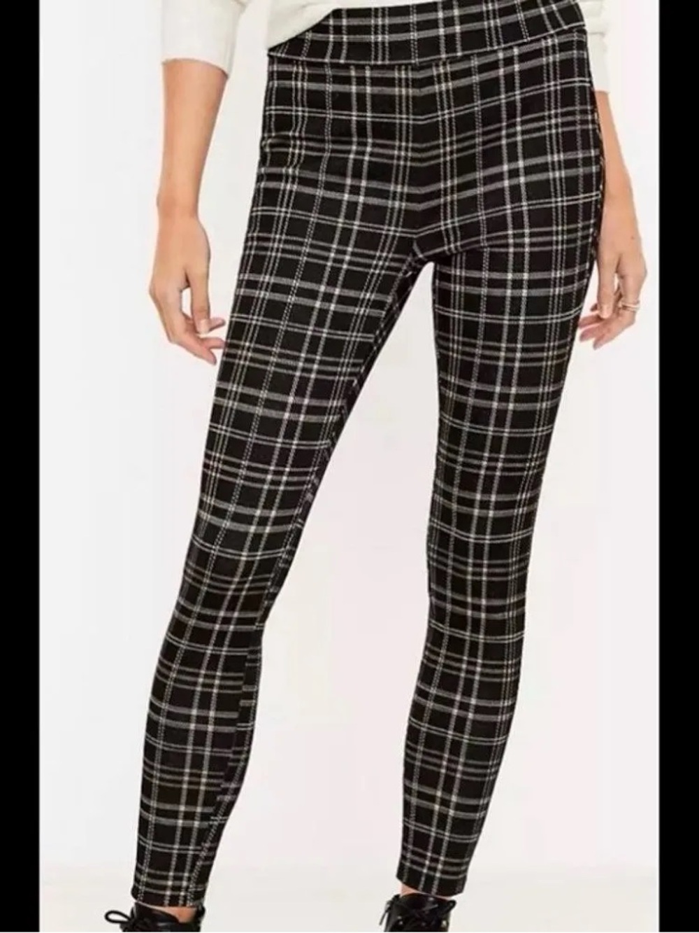 Loft Shimmer Plaid Ponte Leggings